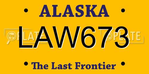 LAW673 Alaska License Plate