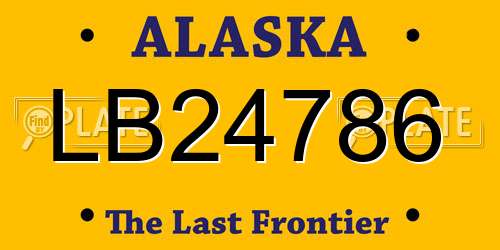 LB24786 Alaska License Plate