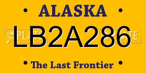 LB2A286 Alaska License Plate