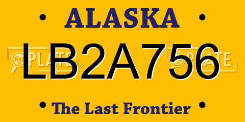 LB2A756 Alaska License Plate