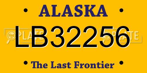 LB32256 Alaska License Plate