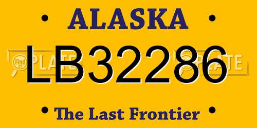 LB32286 Alaska License Plate