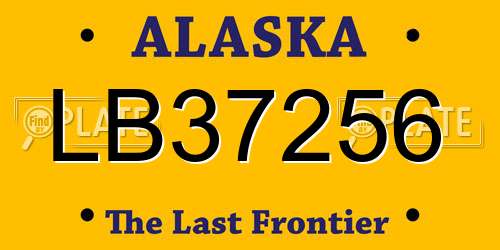 LB37256 Alaska License Plate