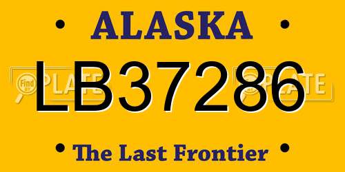 LB37286 Alaska License Plate