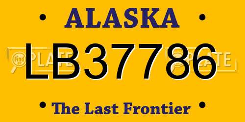 LB37786 Alaska License Plate