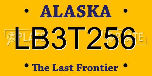 LB3T256 Alaska License Plate