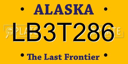 LB3T286 Alaska License Plate