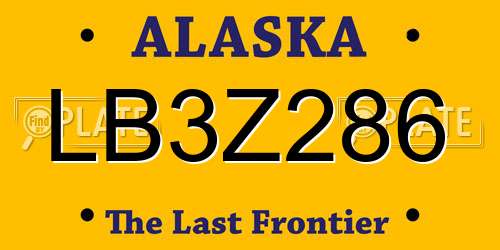 LB3Z286 Alaska License Plate