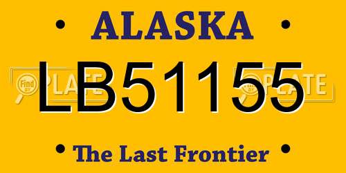 LB51155 Alaska License Plate