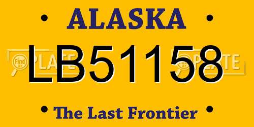 LB51158 Alaska License Plate