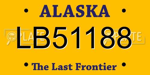 LB51188 Alaska License Plate