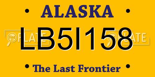LB5I158 Alaska License Plate