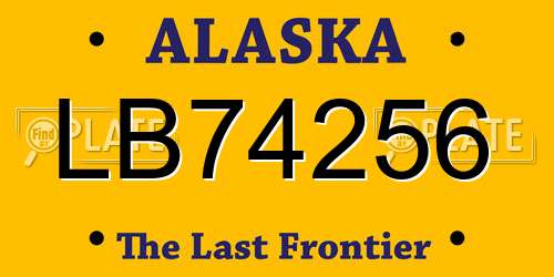 LB74256 Alaska License Plate