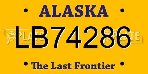 LB74286 Alaska License Plate