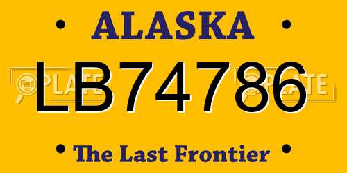 LB74786 Alaska License Plate