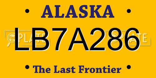 LB7A286 Alaska License Plate