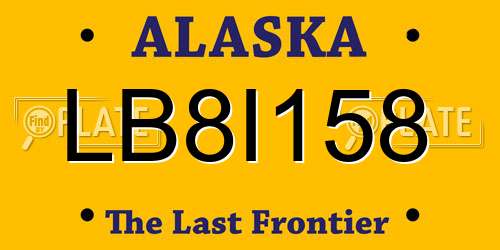LB8I158 Alaska License Plate