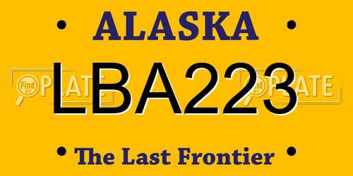 LBA223 Alaska License Plate