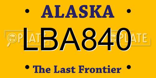 LBA840 Alaska License Plate
