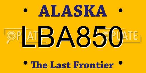 LBA850 Alaska License Plate