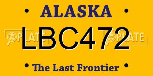 LBC472 Alaska License Plate