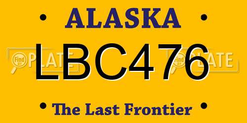 LBC476 Alaska License Plate
