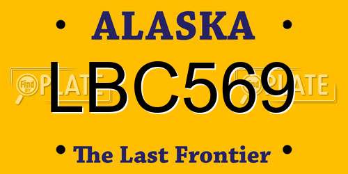 LBC569 Alaska License Plate