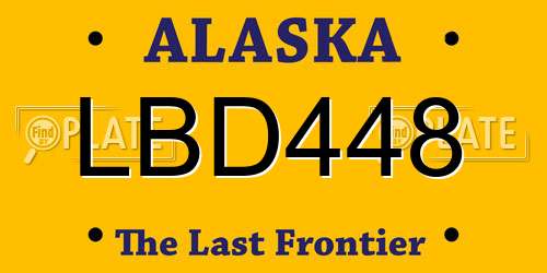 LBD448 Alaska License Plate