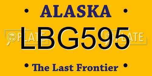 LBG595 Alaska License Plate