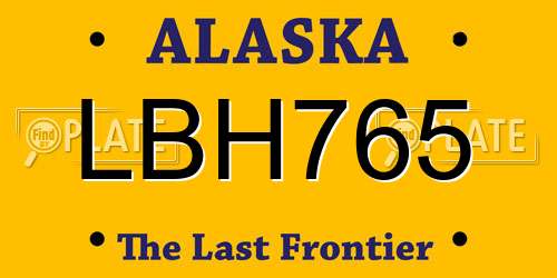 LBH765 Alaska License Plate