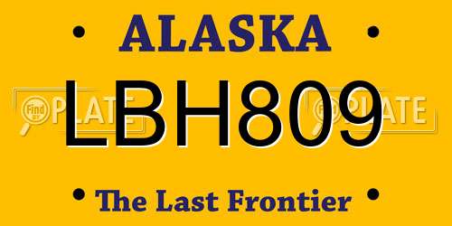 LBH809 Alaska License Plate