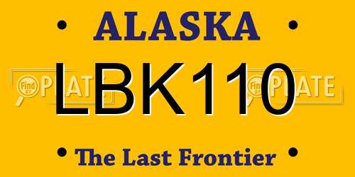 LBK110 Alaska License Plate