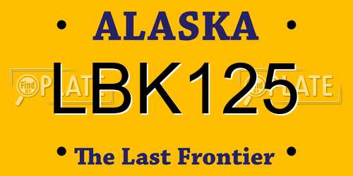 LBK125 Alaska License Plate