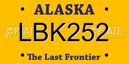 LBK252 Alaska License Plate