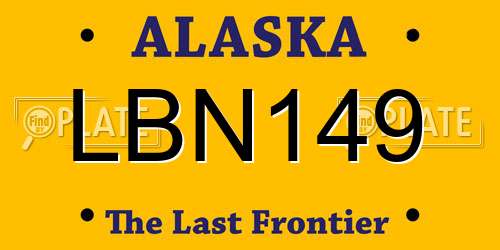 LBN149 Alaska License Plate