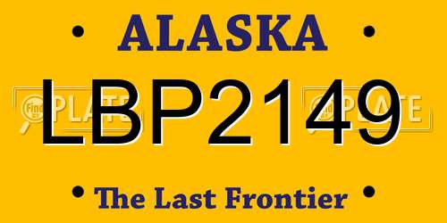 LBP2149 Alaska License Plate