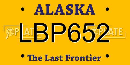 LBP652 Alaska License Plate