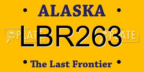 LBR263 Alaska License Plate