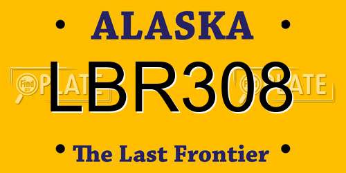 LBR308 Alaska License Plate