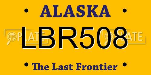 LBR508 Alaska License Plate