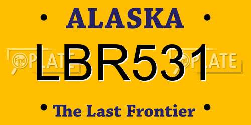 LBR531 Alaska License Plate