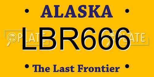 LBR666 Alaska License Plate