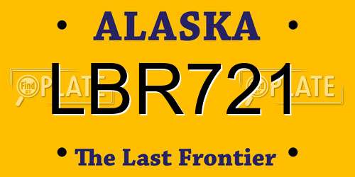 LBR721 Alaska License Plate
