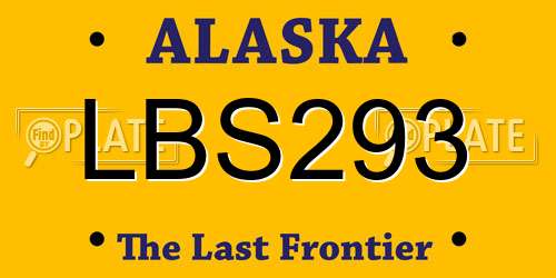 LBS293 Alaska License Plate