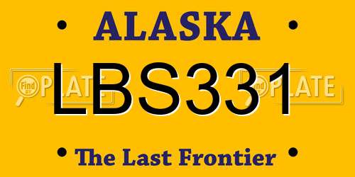 LBS331 Alaska License Plate