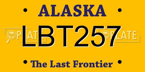 LBT257 Alaska License Plate