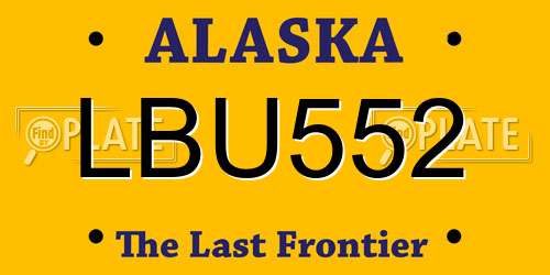 LBU552 Alaska License Plate