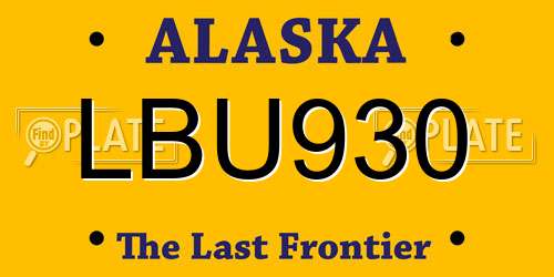 LBU930 Alaska License Plate