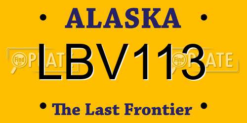 LBV113 Alaska License Plate