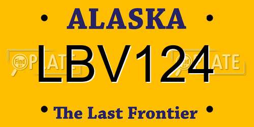LBV124 Alaska License Plate